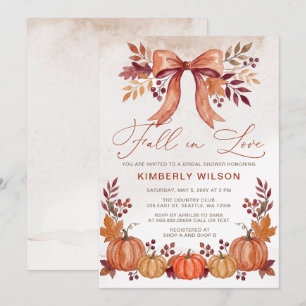 Invitation Tomber en amour Citrouilles Tomber Semaine de mari