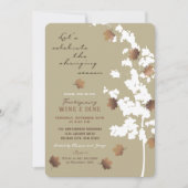 Invitation Tomber L'Automne Feuilles Thanksgiving Diner (Devant)