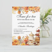 Invitation Tomber Thé Floral Avec Mariée Pour Être Fête des m (Debout devant)