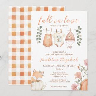 Invitation Tombez Amoureux Baby Shower Linge de Maison Automn