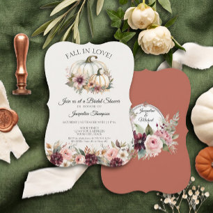 Invitation Tombez amoureux Citrouille Floral Terracotta Maria