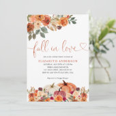 Invitation Tombez amoureux de la citrouille orange florale Sh (Debout devant)