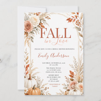Invitation Tombez amoureux de la douche de mariage automnale