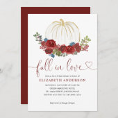 Invitation Tombez amoureux de la douche nuptiale de citrouill (Devant / Derrière)