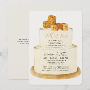 Invitation Tombez amoureux de la fête de bébé automne neutre