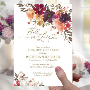 Invitation Tombez amoureux de la soirée d'engagement floral d