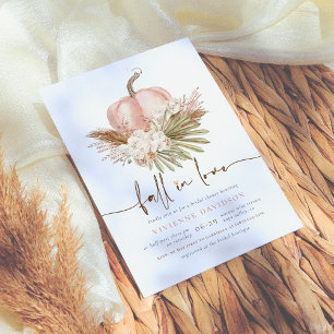Invitation Tombez amoureux de la teinte rose blush Boho Pumpk