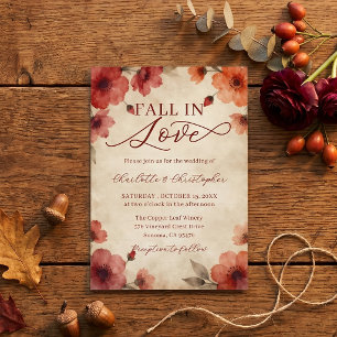 Invitation Tombez amoureux de l'automne en Bourgogne, mariage