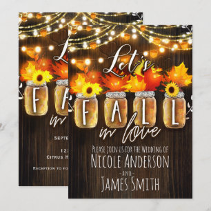 Invitation Tombez amoureux Feuilles d'automne et lumières de 