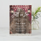 Invitation Tombez amoureux Fleur rustique et lanterne Baby Sh (Debout devant)