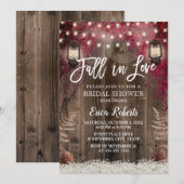 Invitation Tombez amoureux Fleur rustique et lanterne Baby Sh (Devant / Derrière)