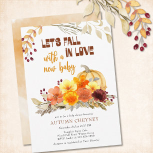Invitation Tombez amoureux Fleurs d'automne Citrouille Baby S