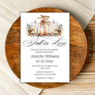 Invitation Tombez amoureux, Floral automne citrouille Shower