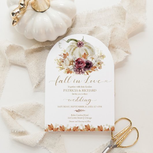 Invitation Tombez amoureux Mariage Citrouille