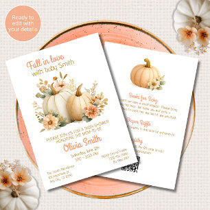 Invitation Tombez amoureux Pumpinks Baby Shower Tout en Un