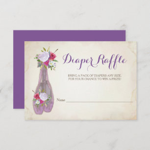 Invitation Tombola de couche-culotte de baby shower de fille