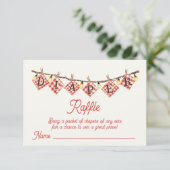 Invitation tombole de baby shower de bébé-Q (Debout devant)