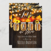 Invitation Tombons amoureux Automne Feuilles et lumières Mari (Devant / Derrière)