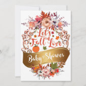 Invitation Tombons amoureux BABY SHOWER floral d'automne (Devant)