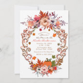 Invitation Tombons amoureux BABY SHOWER floral d'automne (Dos)