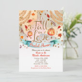 Invitation Tombons dans l'amour Automne Citrouille Fête des m (Debout devant)
