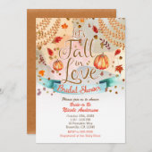 Invitation Tombons dans l'amour Automne Citrouille Fête des m (Devant / Derrière)