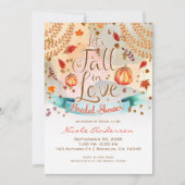 Invitation Tombons dans l'amour Fête des mariées Feuilles d'a (Devant)
