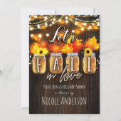 Invitation Tombons dans l'amour Feuilles et Baby shower des l (Devant)