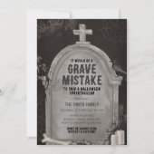 Invitation Tombstone Grave Erreur d'Halloween (Devant)