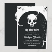 Invitation Tombstone & Skull RIP Années 20's 30e anniversaire (Devant / Derrière)