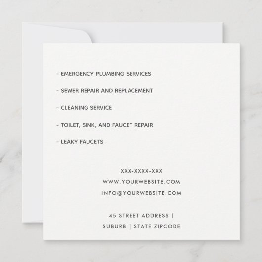 INVITATION TOMOTO RED NAVY PLUMBER SERVICE PIPES PLUMBER (Dos)