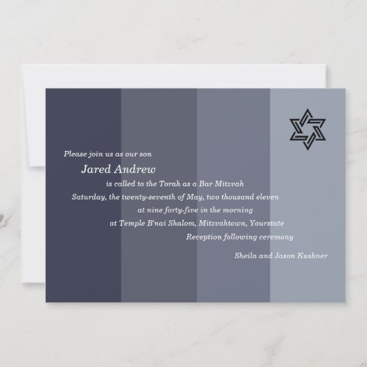 Invitation Tonal Gray Bar Mitzvah (Devant)