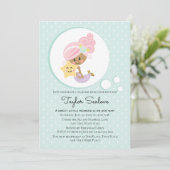 Invitation Tonalité Baby shower foncé de sirène (Debout devant)