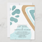 Invitation Tonalité Terre moderne Formes Mariage bleu clair B (Devant)