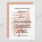 Invitation Tonalité Terre Terracotta Tropical Palm Mariage fe (Devant / Derrière)