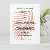Invitation Tonalité Terre Terracotta Tropical Palm Mariage fe (Debout devant)