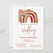 Invitation Tone Terre Boho Arc-en-ciel Mariage tropical Photo (Devant)