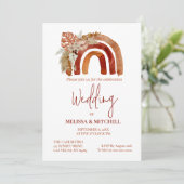Invitation Tone Terre Boho Arc-en-ciel Mariage tropical Photo (Debout devant)