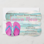 Invitation Tongs de plage de la cabane sarcelle Shower de mar (Devant)