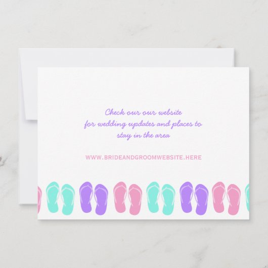 Invitation Tongs de plage Enregistrer la date (Dos)