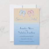 Invitation Tongs modernes de plage Enregistrez la date (Devant)