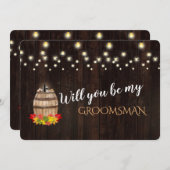 Invitation Tonneau de vin d'automne Veux-tu être mon garçon d (Devant / Derrière)