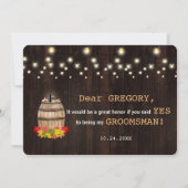 Invitation Tonneau de vin d'automne Veux-tu être mon garçon d (Dos)