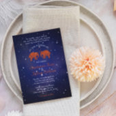Invitation TONNES D'AMOUR / Elephant Orange Bleu Mariage Invi