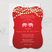 Invitation TONNES D'AMOUR/Eléphant String Lumières Mariage In (Devant)