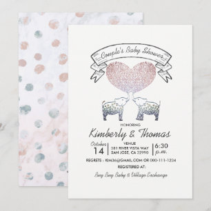 Invitation Tonnes d'amour Neutre Baby shower du couple