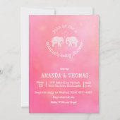 Invitation Tonnes de douche du bébé du couple de rose d'amour (Devant)