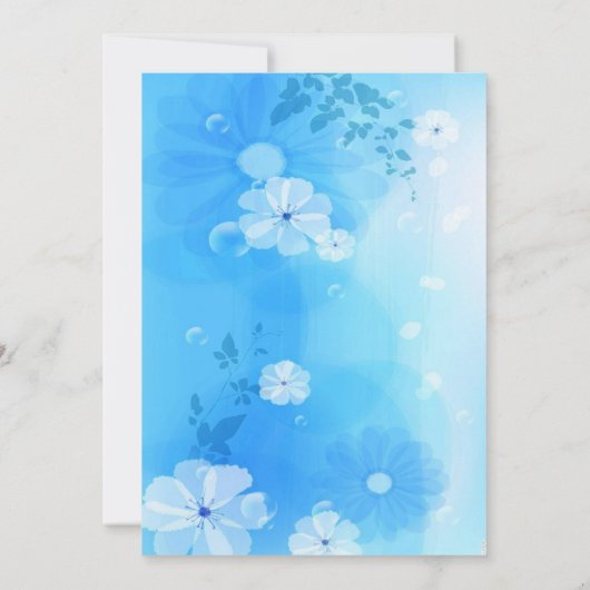 Invitation Tons d'aquarelle bleue Hydrangeas Couple Douche (Dos)