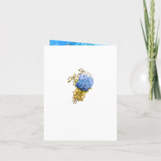 Invitation Tons d'aquarelle bleue Hydrangeas Couple Douche (Dos)