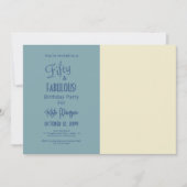 Invitation Tons De Bleu 50 & FABULEUSE Photo Anniversaire (Devant)